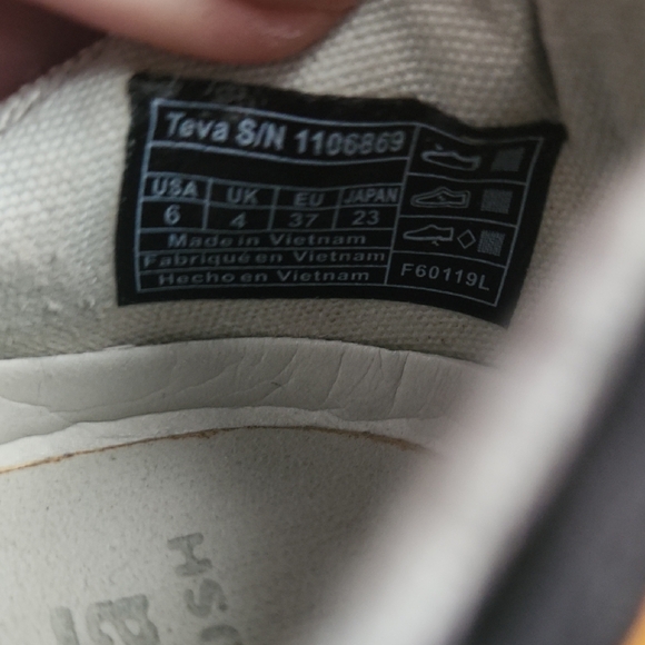 Teva Women's Light Green Canvas Slip-On Flats with Olive Straps - Picture 7 of 11